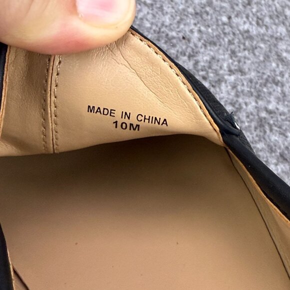 ✅Womens 10M Banana Republic Loafers Black W/White Embroidered Polka Dots Shoes - Picture 2 of 12